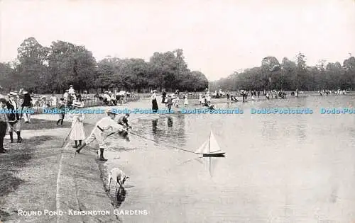 R296083 Round Pond Kensington Gardens W Straker