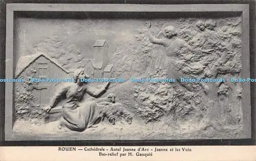 R294741 Rouen Cathedrale Autel Jeanne d Arc Jeanne Et Les Voix Bas Relief Par H