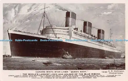 R296099 Cunard White Star Liner Queen Mary 1260 C R Hoffmann The Worlds Largest