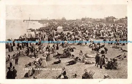 R293269 Great Yarmouth Beach Postkarte 1915