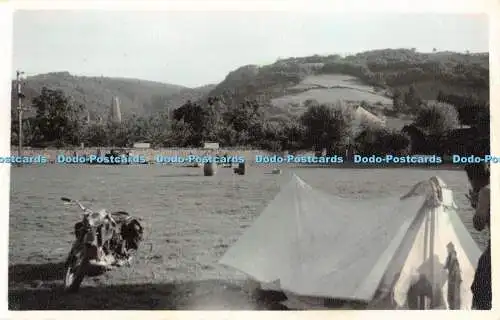 R296110 Zelt Motorrad Natur unbekannter Ort alte Fotografie Postkarte