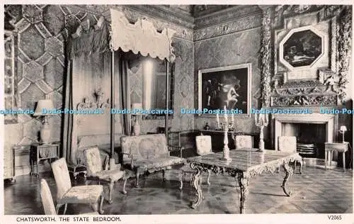 R293412 Chatsworth The State Bedroom V2065 Photochrom Co Postkarte