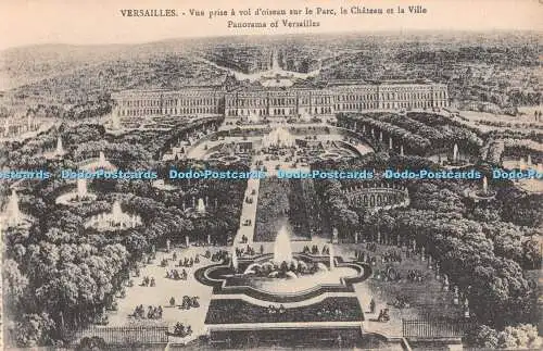 R296452 Versailles Vue prise a vol doiseau sur le Parc le Chateau et la Ville Pa