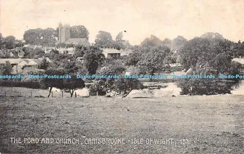 R296464 The Pond and Church Carisbrooke Isle of Wight 133 The Ideal Series 1913