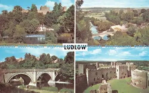 R293798 Ludlow das Schloss und der Fluss Teme von der Whitcliffe Dinham Bridge und dem C