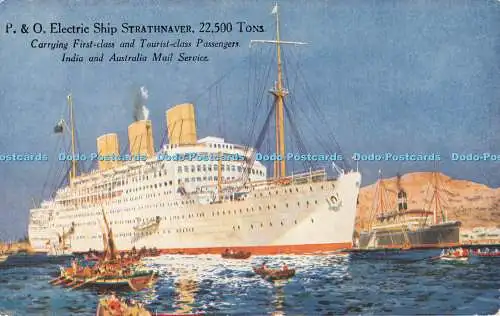 R295383 P und O Elektroschiff Strathnaver befördert Passagiere Indien und Australien