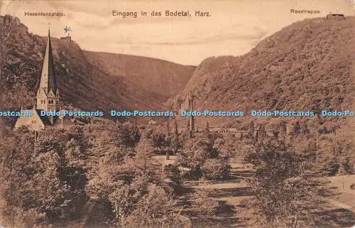 R297059 Hexentanzplatz Eingang in das Bodetal Harz Rosstrappe 2392 Louis Glaser