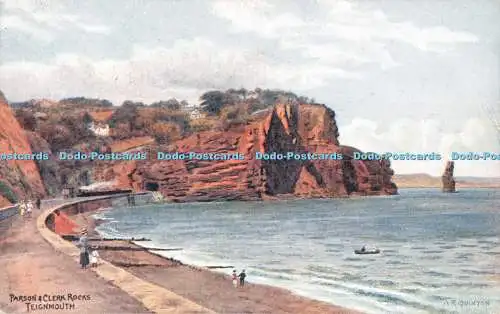 R298601 Parsons And Clerk Rocks Teignmouth Lachs Aquarellzeichnung A R Quint