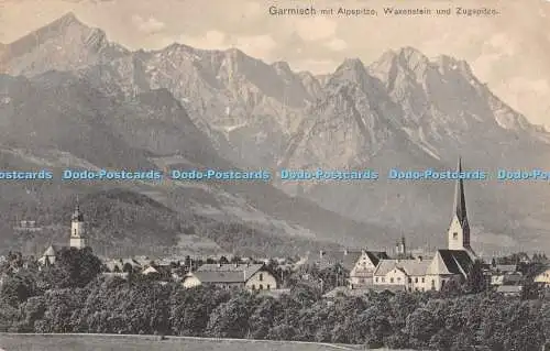 R297495 Garmisch mit Alpspitze Waxenstein und Zugspitze No 19 B Johannes max Bec