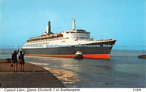 R297587 Cunard Liner Queen Elizabeth 2 At Southampton No 1 Harvey Barton Southam