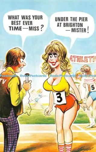 R299913 What was your best ever time Miss Bamforth Comic Series No 916