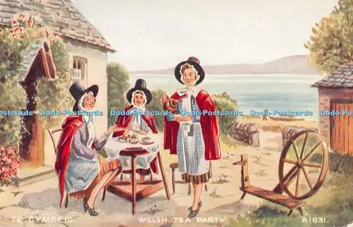 R293292 Te Cymreig Welsh Tea Party A1831 Valentine and Sons LTD Art Colour Postc