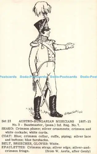 R300226 Österreich Ungarische Musiker Bandmeister W Aerts Rene North No 3 Genty 1961