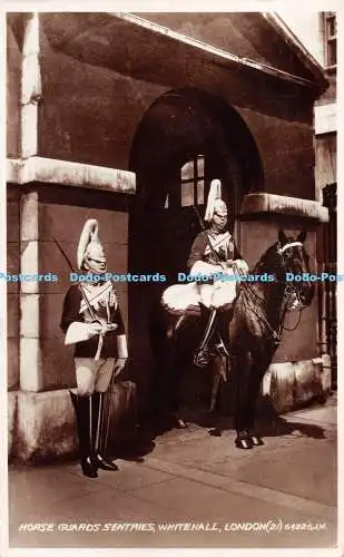 R300418 London Whitehall Horse Guards Sentries Valentine RP 1939