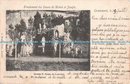 R302322 Grotte N Dame de Lourdes Pensionnat des Soeurs de Marie et Joseph A Mesl