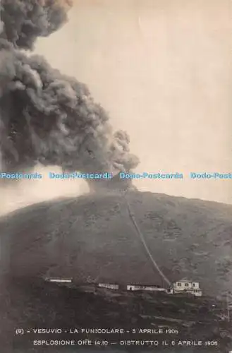 R300660 Vesuvio La Funicolare Esplosione Ore P Cordova 1906