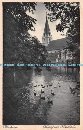 R300776 Blaubeuren Blautopf mit Klosterkirche Emil Worz RP