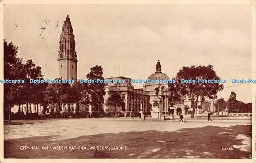 R302774 Cardiff City Hall and Welsh National Museum Valentine Phototype 1948
