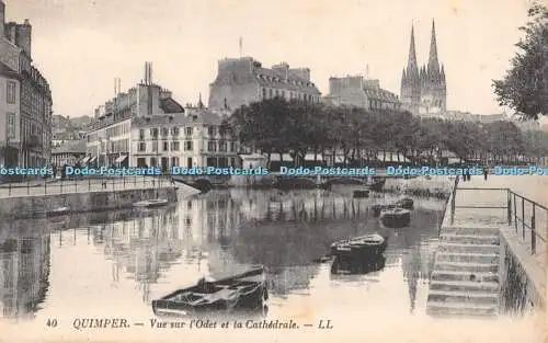 R304815 40 Quimper Vue sur lOdet et la Cathedrale LL Levy et Neurdein Reunis