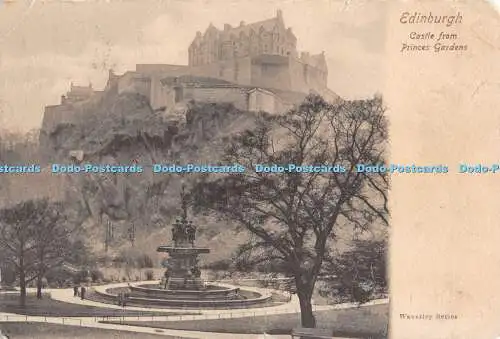 R306439 Edinburgh Castle aus Princes Gardens Waverley Serie 1903