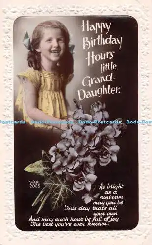 R301477 Happy Birthday Hours Little Grand Daughter V N K RP