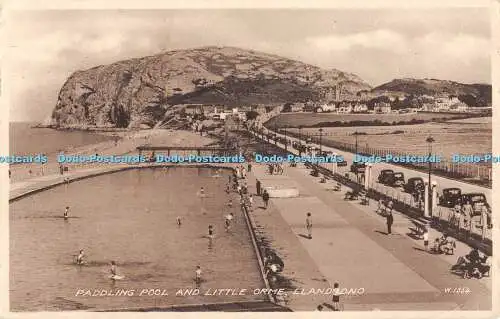 R304962 Planschbecken und Little Orme Llandudno W 1554 Sepiatype Valentines 1947