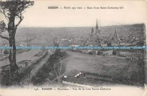 R306559 Rouen Vogelperspektive vom Saint Catherine Hill E Le Deley 1917 gesehen