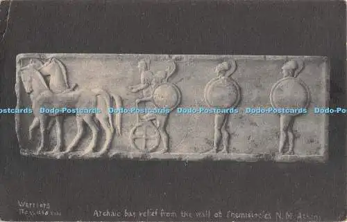 R308355 Krieger Archaisches Basrelief von der Mistokleswand N M Athen