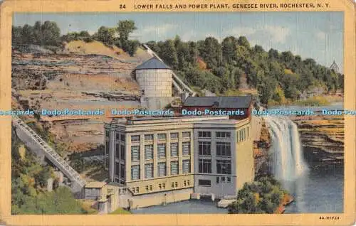 R303362 Lower Falls And Power Plant Genesee River Rochester N Y 24 4A H 1724 The