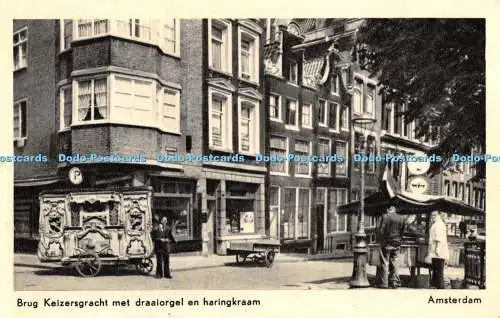 R305502 Amsterdam Brug Keizersgracht met draaiorgel en haringkraam