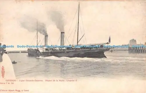 R302071 Ostende Ligne Ostende Douvres Depart de la Malle Leopold II Albert Sugg