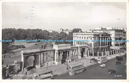 R303836 Hyde Park Corner London H 9144 Silveresque Postkarte Valentine and Sons L
