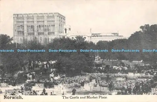 R310542 Norwich The Castle and Market Place The London Stereoscopic Company Seri