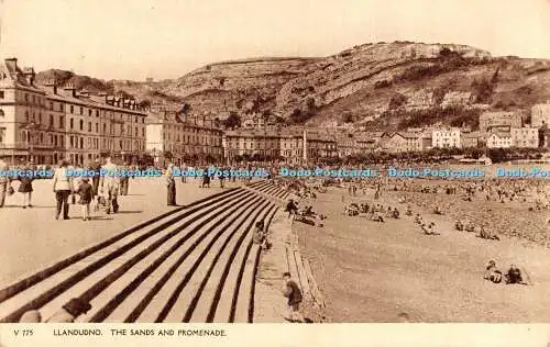 R305937 Llandudno The Sands and Promenade Photochrom 1957