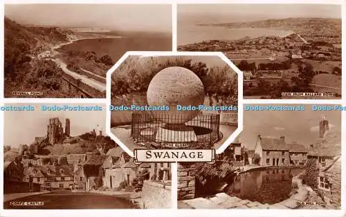R309193 Swanage The Globe Peverill Point Corfe Castle Blick von Ballard Down Old