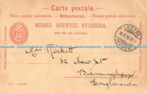 R307957 Carte postale Schweiz Postkarte ohne Bild 1896