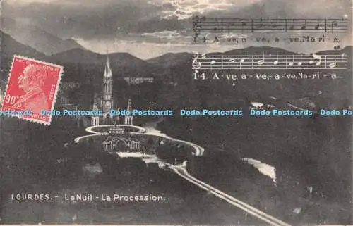 R308036 Lourdes La Nuit La Procession Arts Photomecaniques