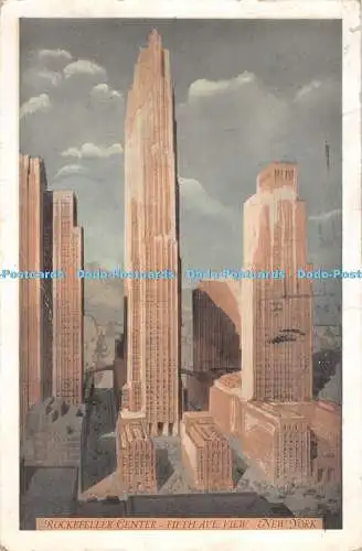 R311450 New York Rockefeller Center Fifth Ave View Lumitone Fotodruck