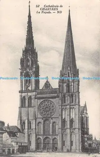 R311982 52 Cathedrale de Chartres La Facade ND Levy et Neurdein Reunis