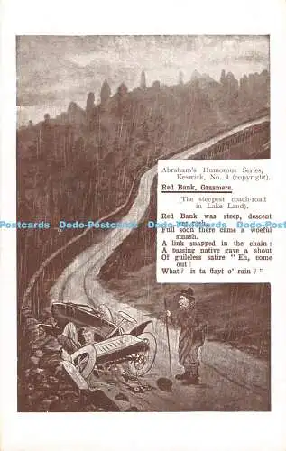 R311997 Abrahams Humorous Series Keswick No 4 Red Bank Grasmere The steilest coa