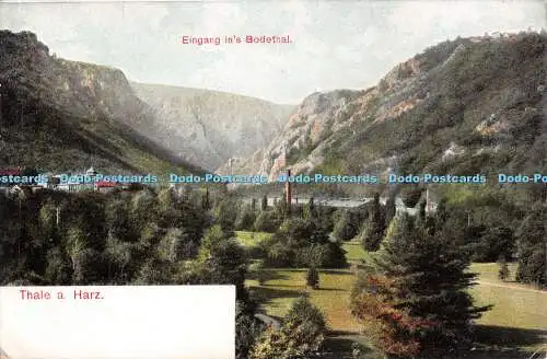 R312646 Thale a Harz Eingang ins Bodethal Postkarte