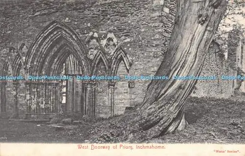 R312753 West Doorway of Priory Inchmahome Watts Serie Postkarte