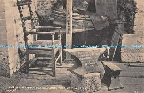 R312895 Innenraum der berühmten alten Schmiede Gretna Green G G 2 Postkarte 1932