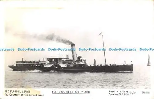 R314807 Red Funnel Series Courtesy of Red Funnel Line P S Duchess of York Pamlin