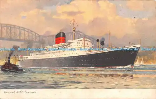 R313249 Cunard R M S Saxonia B 970 Postkarte