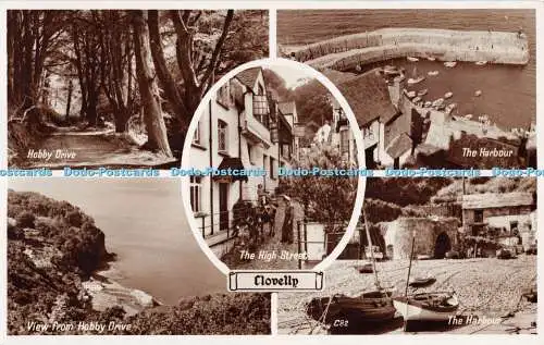 R316633 Clovelly The High Street Hobby Drive The Harbour Photo Precision English