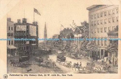 R316975 Broadway City History Club of New York Postkarte