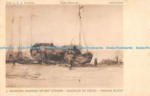 R315689 Amsterdam Rijks Museum J Bosboom Bommen op Het Strand Bateaux de Peche F