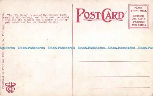 R320235 Portland Hotel Portland Oregon Portland Post Card Co