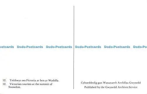 R317438 12 viktorianische Touristen auf dem Gipfel des Snowdon Gwynedd Archives Service